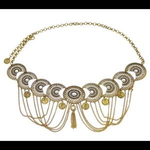 Gold Boho waist Belt with Crystal Chain Festival Gypsy beach belt